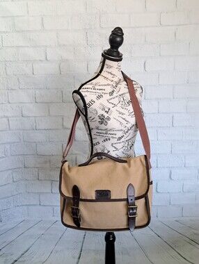 XL Woolrich Canvas & Leather  Messenger Bag